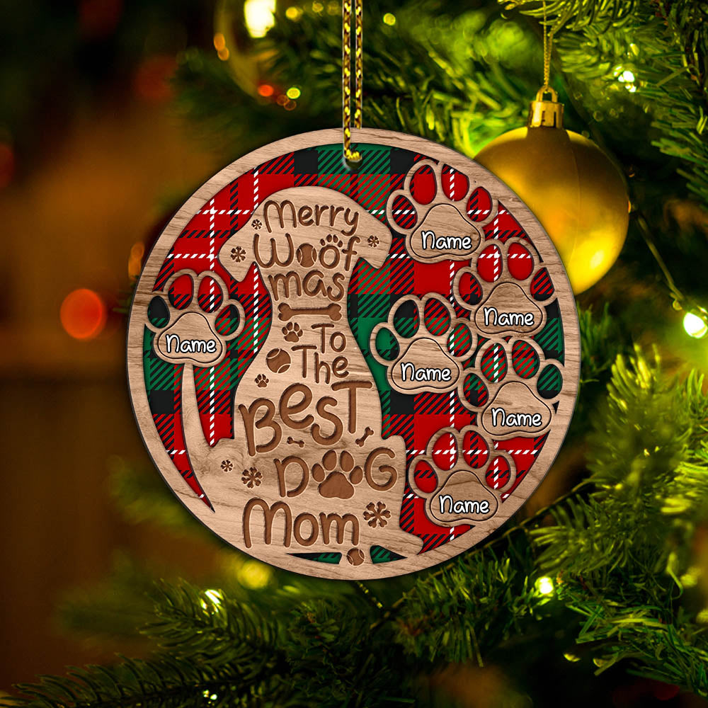 Merry Woofmas To The Best Dog Mom Personalized Ornament Gift For Dog Lovers H2511