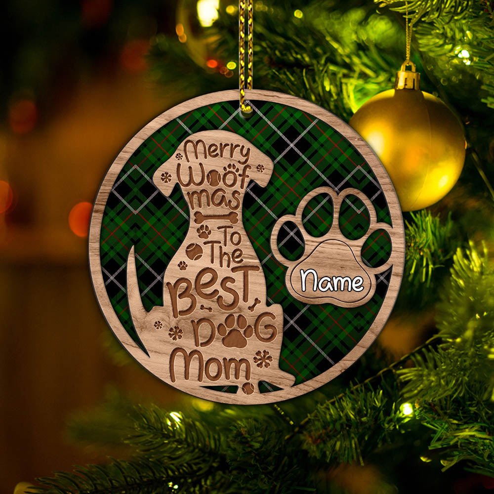 Merry Woofmas To The Best Dog Mom Personalized Ornament Gift For Dog Lovers H2511