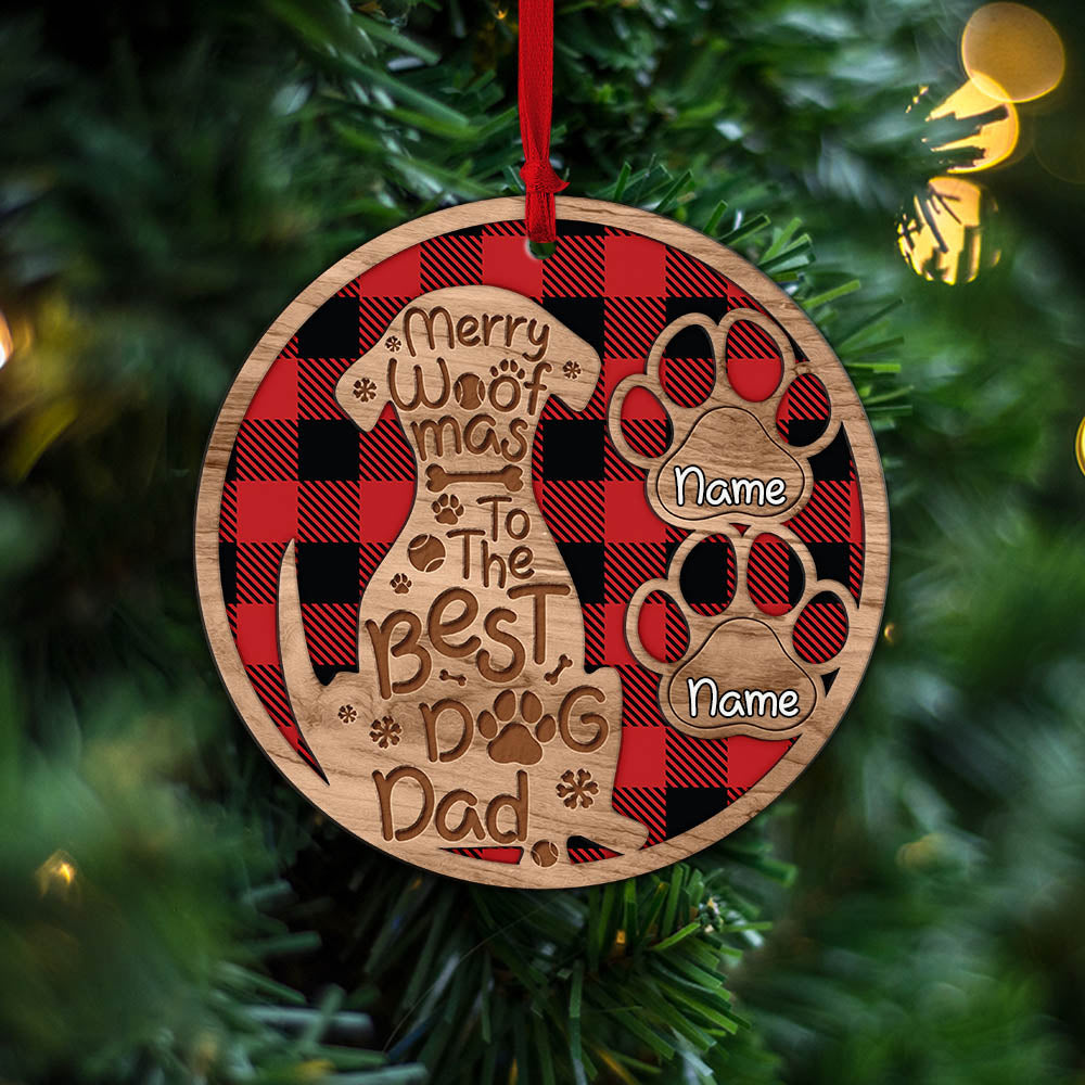 Merry Woofmas To The Best Dog Mom Personalized Ornament Gift For Dog Lovers H2511