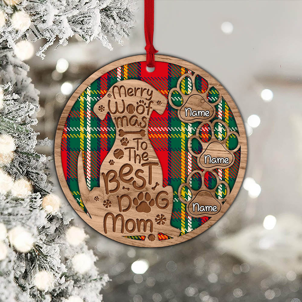 Merry Woofmas To The Best Dog Mom Personalized Ornament Gift For Dog Lovers H2511