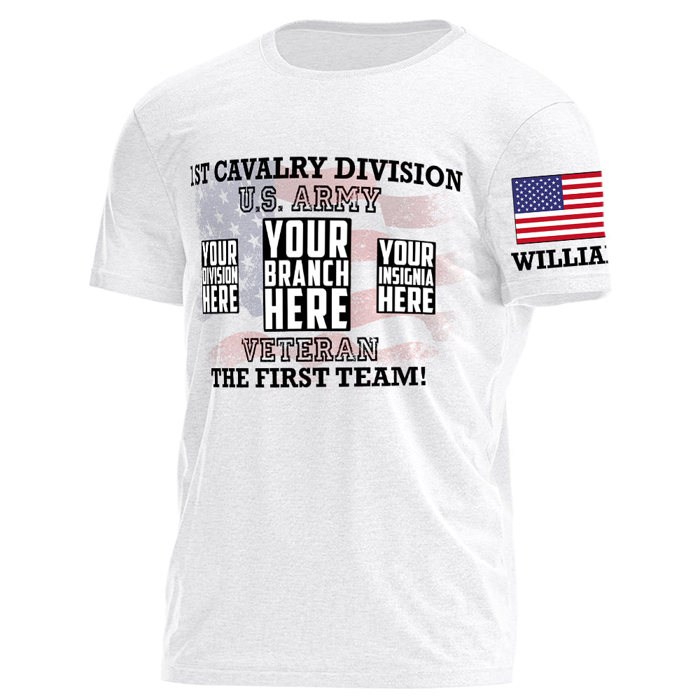 Custom All Branch Division American Flag Personalized Shirt For Veteran H2511