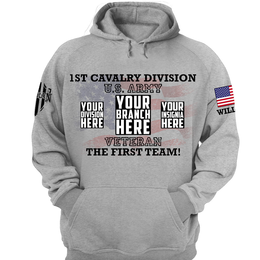 Custom All Branch Division American Flag Personalized Shirt For Veteran H2511