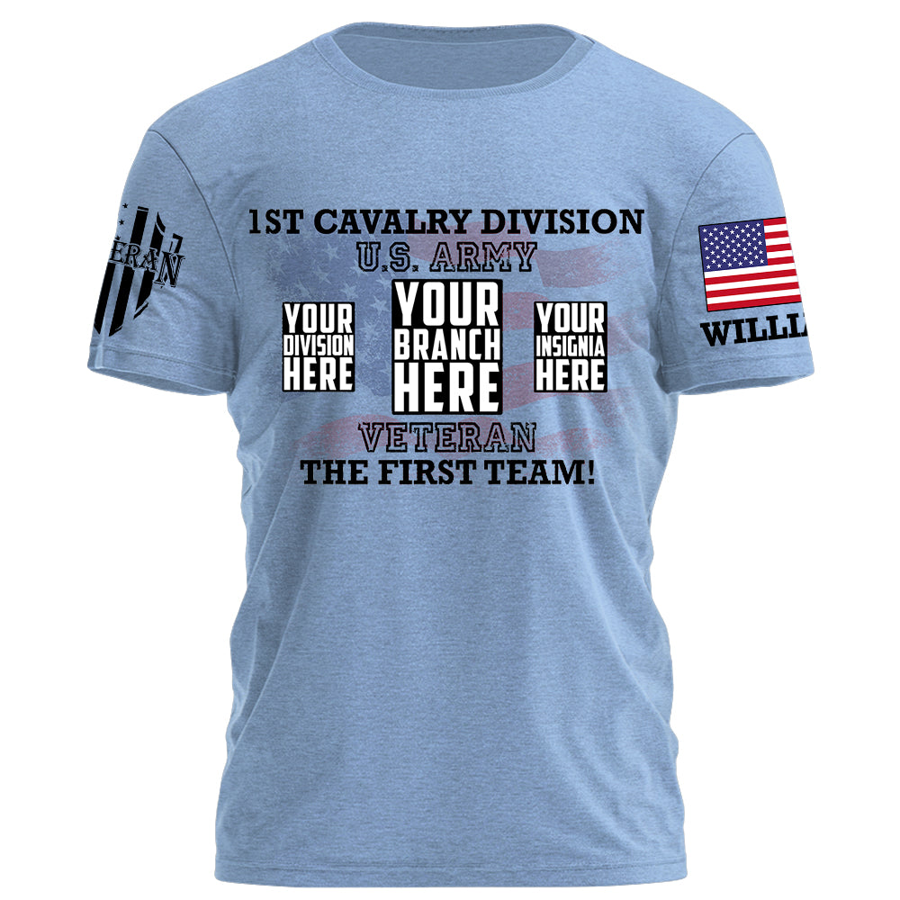 Custom All Branch Division American Flag Personalized Shirt For Veteran H2511