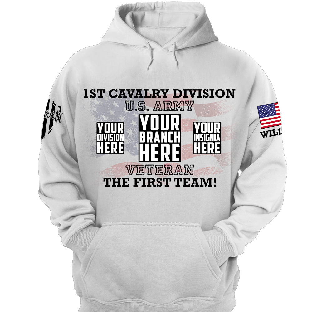 Custom All Branch Division American Flag Personalized Shirt For Veteran H2511