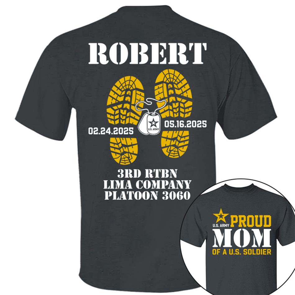 Proud Mom Dad Grandma Of A US Soldier Custom Shirt For Military Family Graduationn Day Shirt H2511 Trna