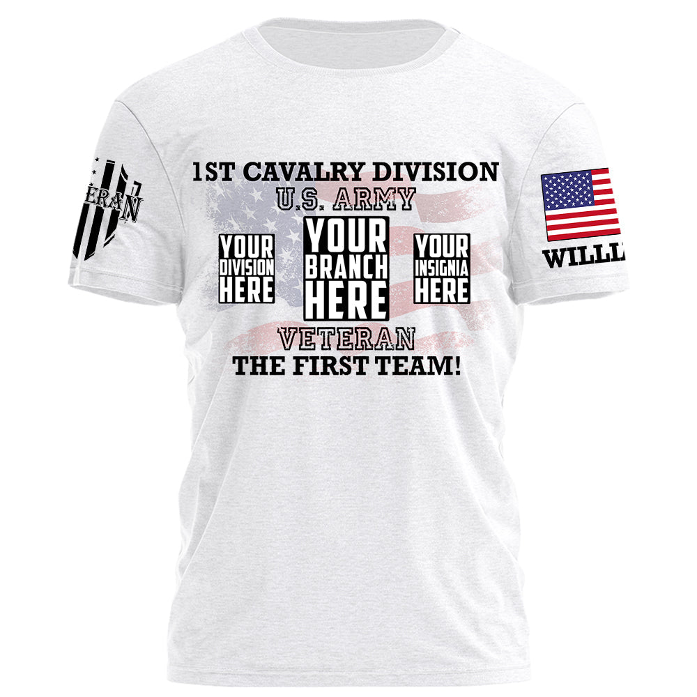 Custom All Branch Division American Flag Personalized Shirt For Veteran H2511