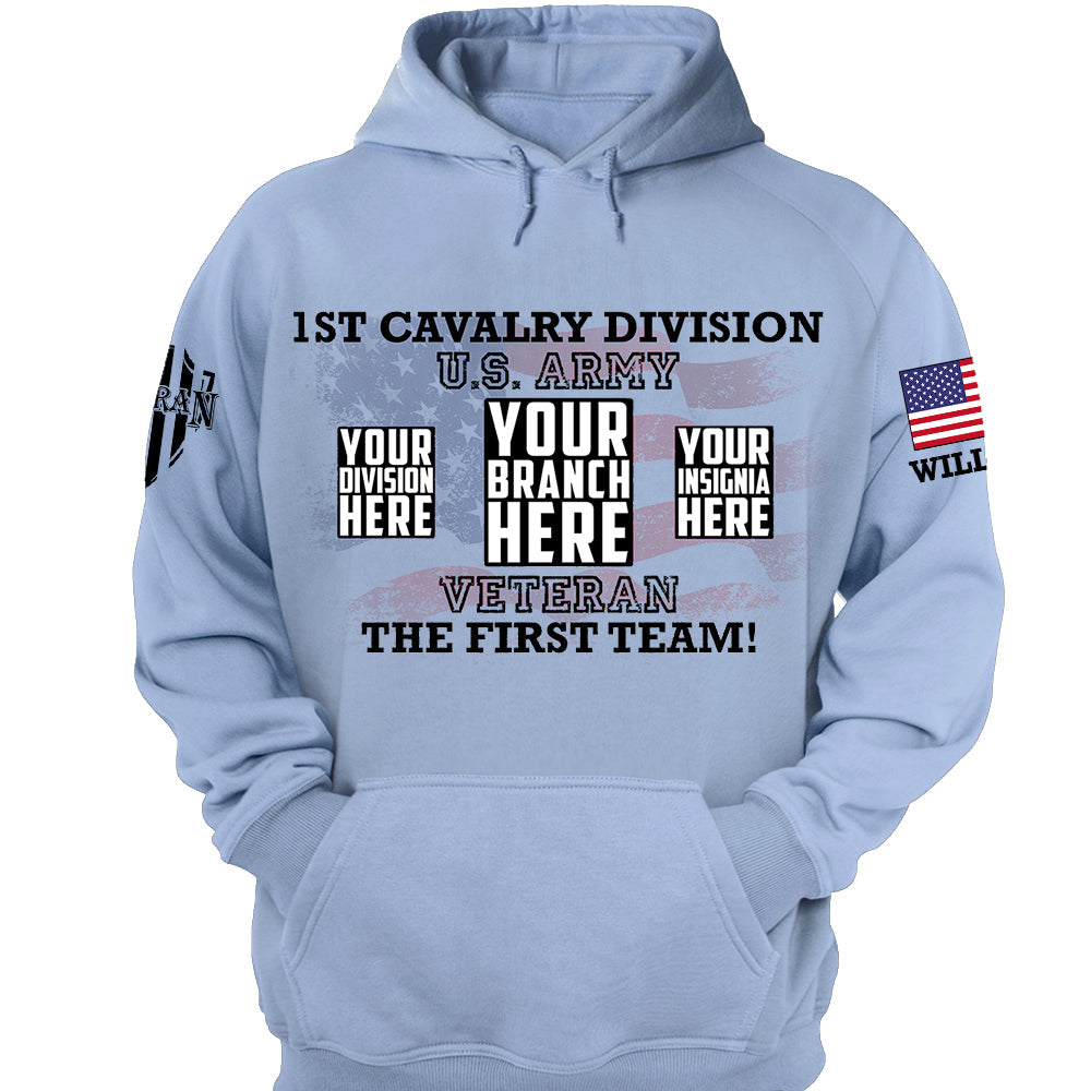 Custom All Branch Division American Flag Personalized Shirt For Veteran H2511