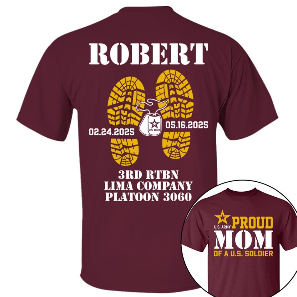 Proud Mom Dad Grandma Of A US Soldier Custom Shirt For Military Family Graduationn Day Shirt H2511 Trna
