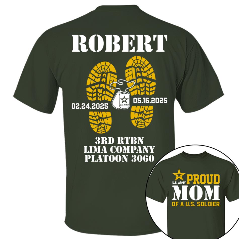 Proud Mom Dad Grandma Of A US Soldier Custom Shirt For Military Family Graduationn Day Shirt H2511 Trna