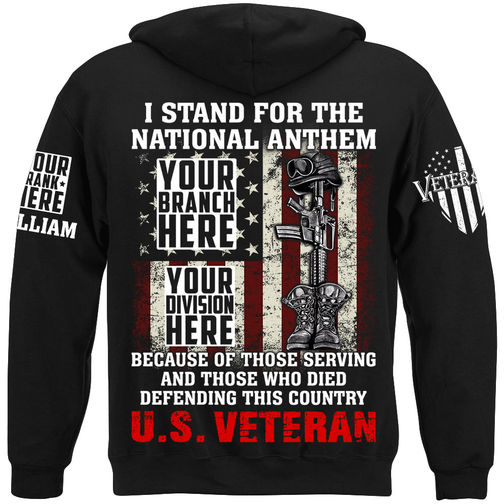 I Stand For The National Anthem Because Of Those Serving Shirt For Veteran H2511