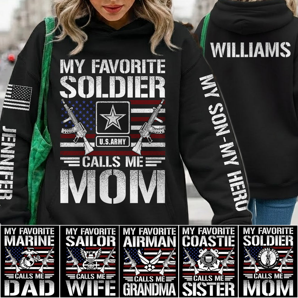 My Favorite Soldier Calls Me Mom Custom All Over Print Shirt For Proud Military Mom Dad Grandma Sister Shirt H2511 Trna