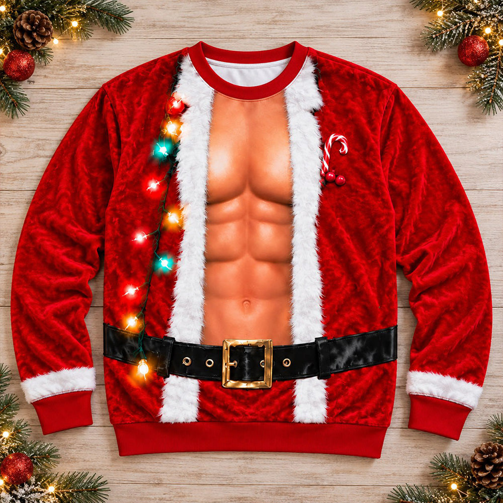 Take It Out & Play - Custom Pickup Truck Photo Christmas All Over Print Shirts – Funny Muscle Santa 3D Shirts A2110 T24 NT01