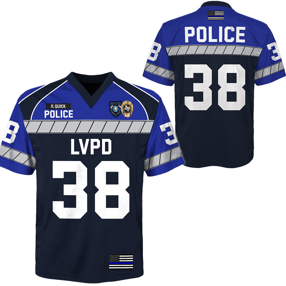 Police Officer United States Uniform Football Jersey Custom Name Dept Name Number H2511