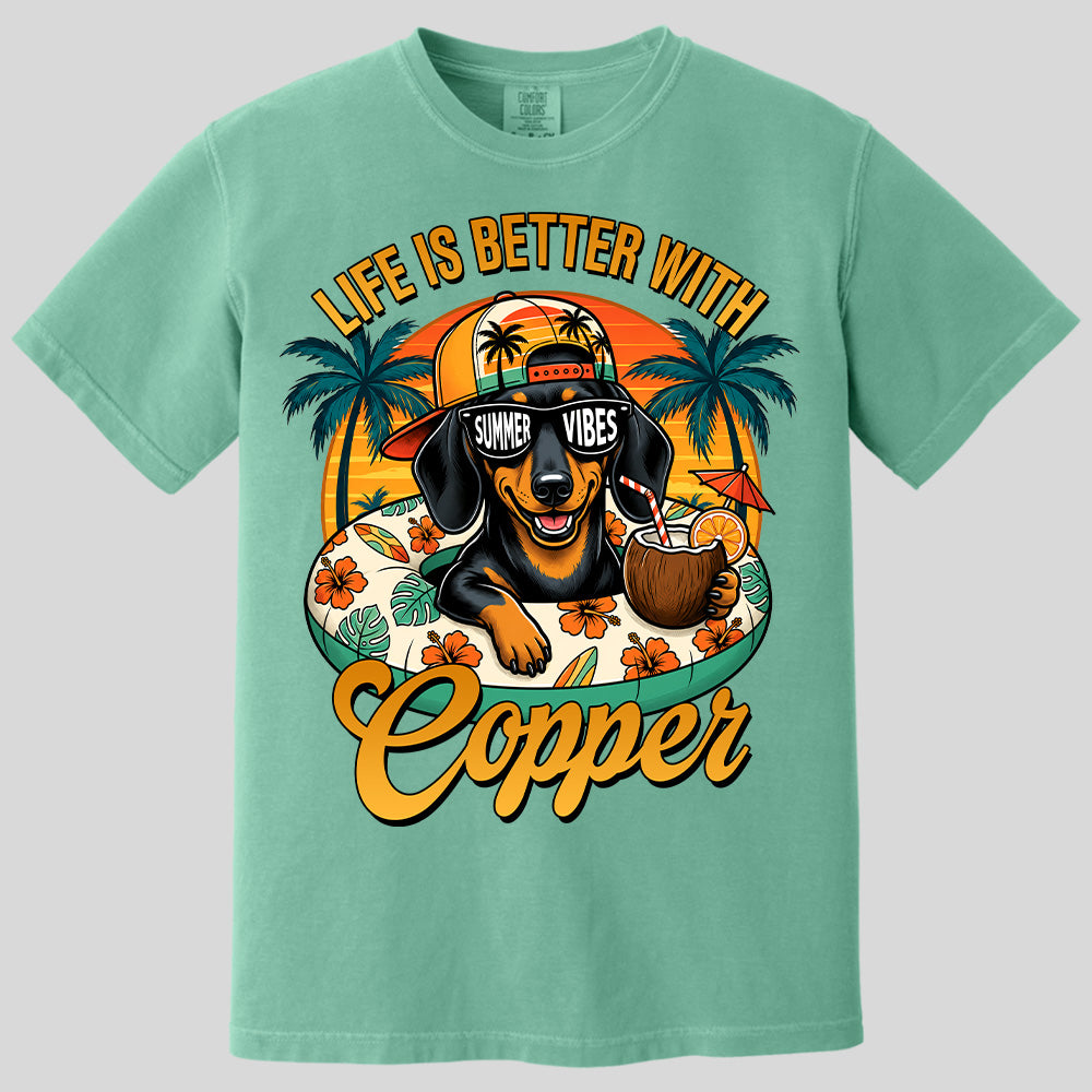Life Is Better With A Dog, Custom Upload Photo Funny Summer Beach Vacation Shirt T1807 Pt99