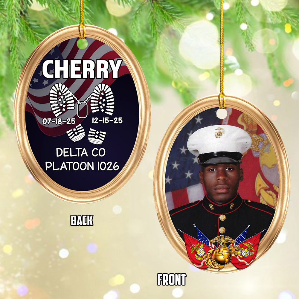 Proud US Veteran Military Family Christmas Ornament Personalized Soldiers Photo Gift For Proud Veteran Military Family H2511 Trna