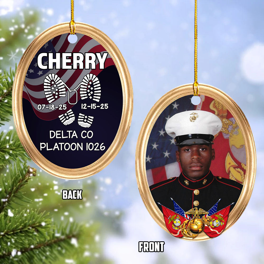 Proud US Veteran Military Family Christmas Ornament Personalized Soldiers Photo Gift For Proud Veteran Military Family H2511 Trna