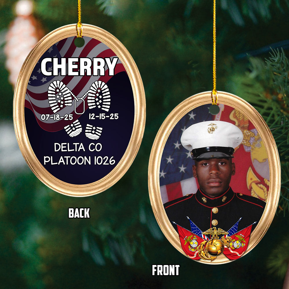Proud US Veteran Military Family Christmas Ornament Personalized Soldiers Photo Gift For Proud Veteran Military Family H2511 Trna
