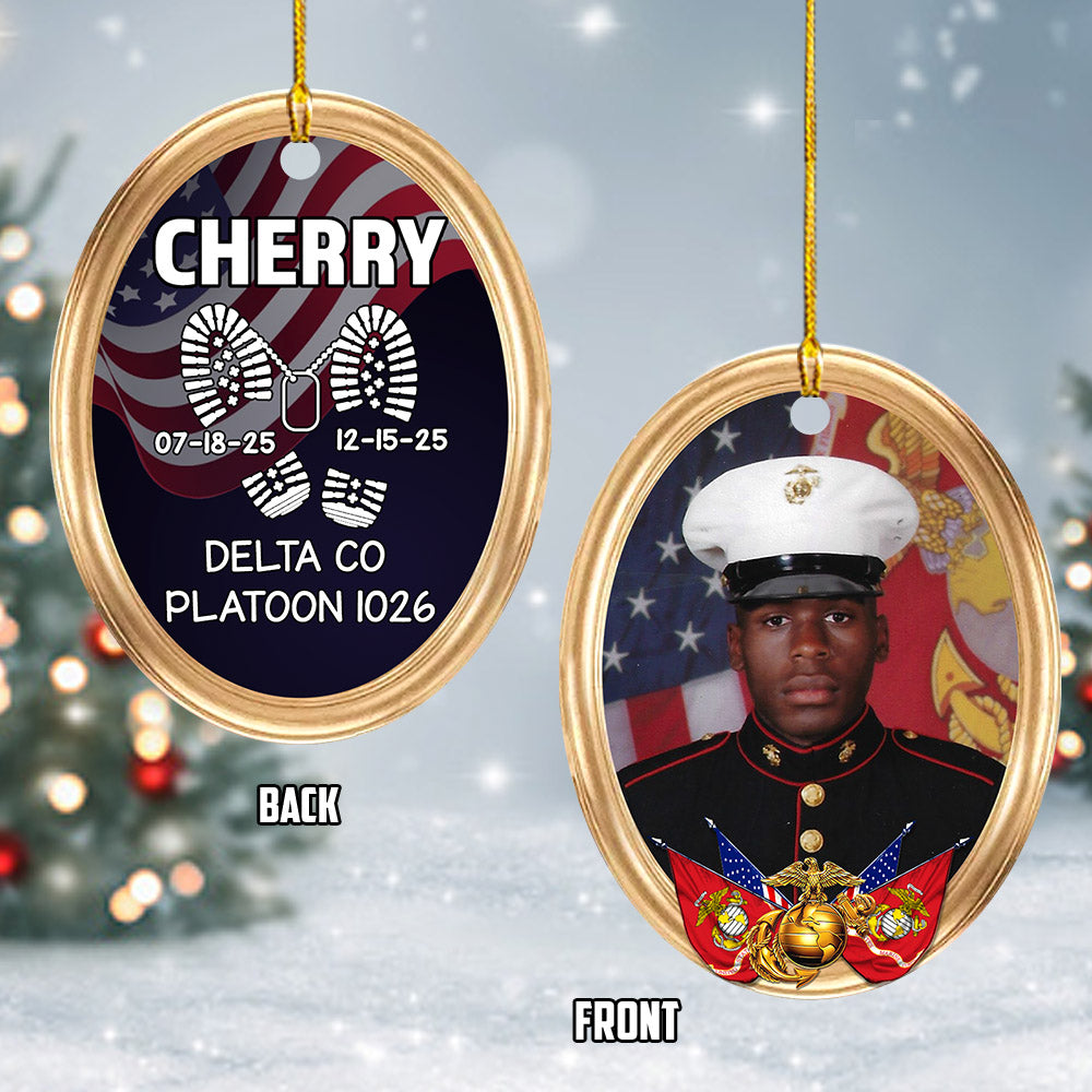 Proud US Veteran Military Family Christmas Ornament Personalized Soldiers Photo Gift For Proud Veteran Military Family H2511 Trna