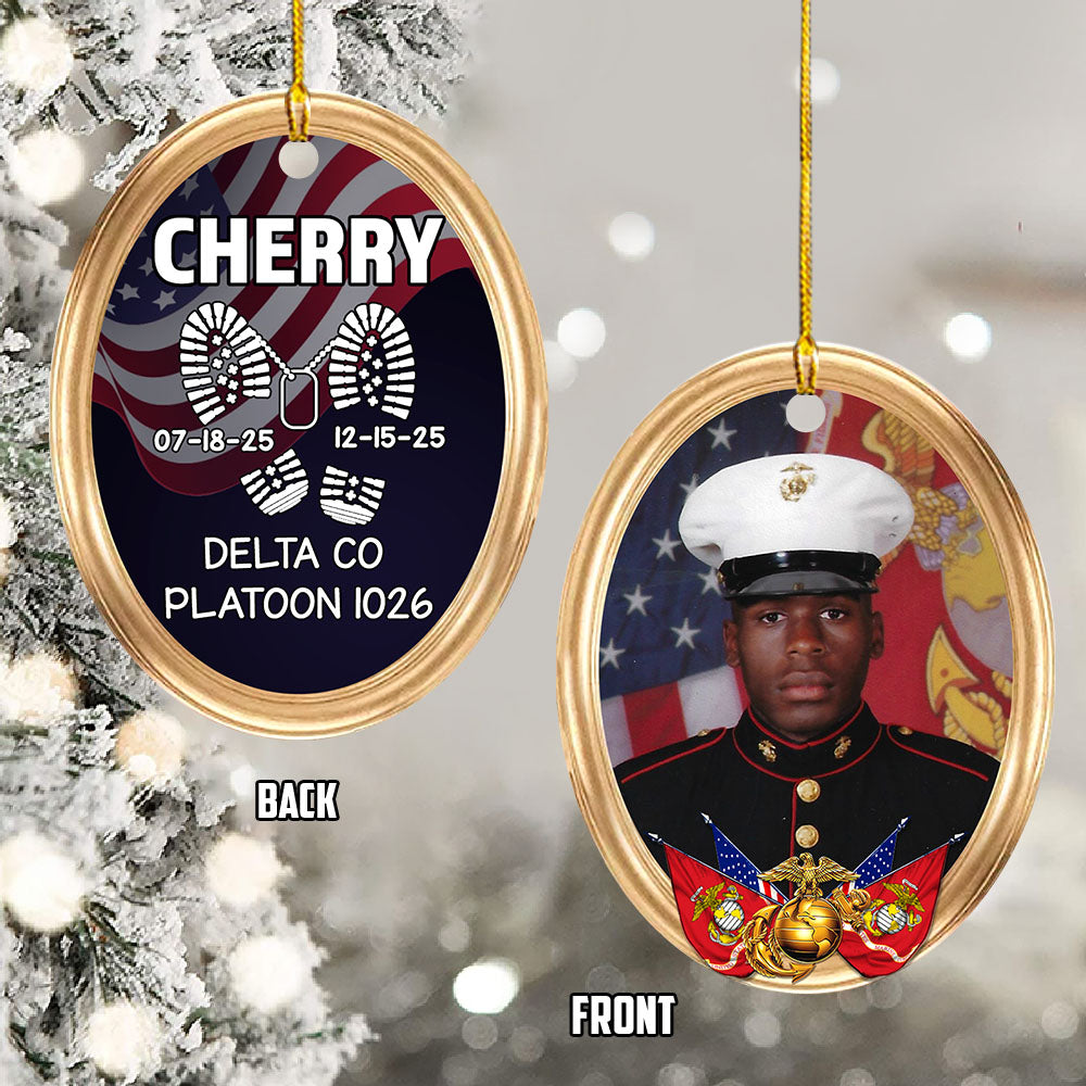 Proud US Veteran Military Family Christmas Ornament Personalized Soldiers Photo Gift For Proud Veteran Military Family H2511 Trna