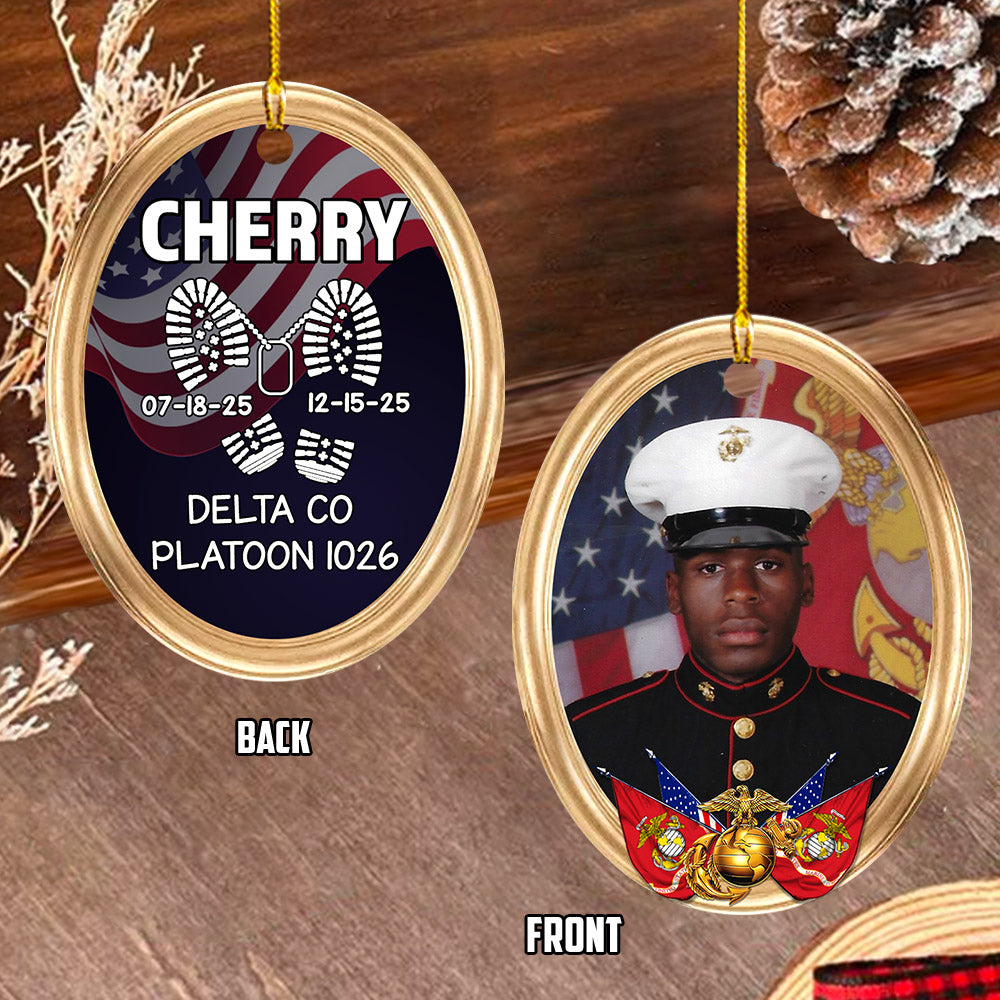 Proud US Veteran Military Family Christmas Ornament Personalized Soldiers Photo Gift For Proud Veteran Military Family H2511 Trna