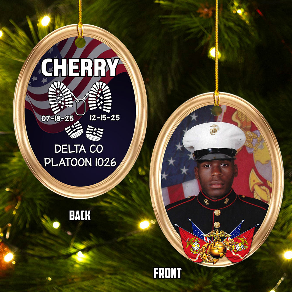 Proud US Veteran Military Family Christmas Ornament Personalized Soldiers Photo Gift For Proud Veteran Military Family H2511 Trna