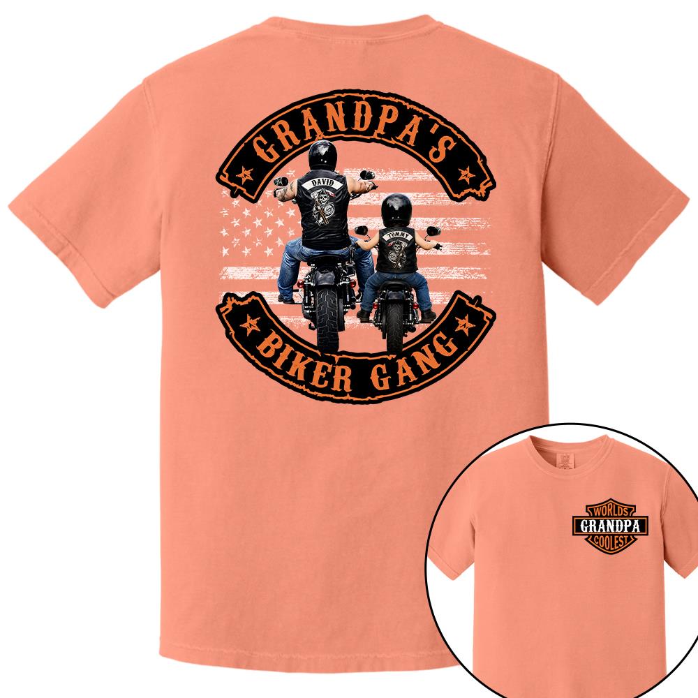 Custom Name Worlds Cooles Motorcycle Grandpa’s Biker Gang Shirt - Personalized Gift For Dad, Grandpa Nh00