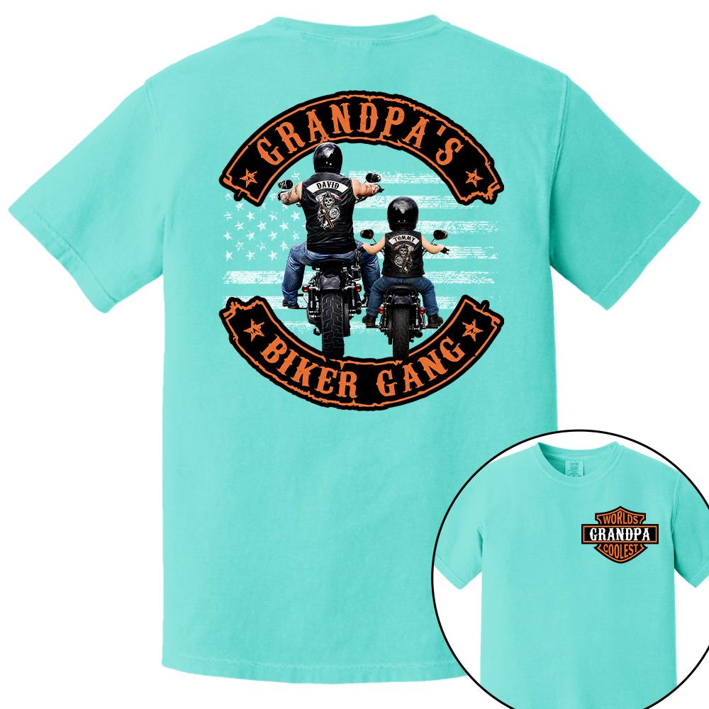 Custom Name Worlds Cooles Motorcycle Grandpa’s Biker Gang Shirt - Personalized Gift For Dad, Grandpa Nh00