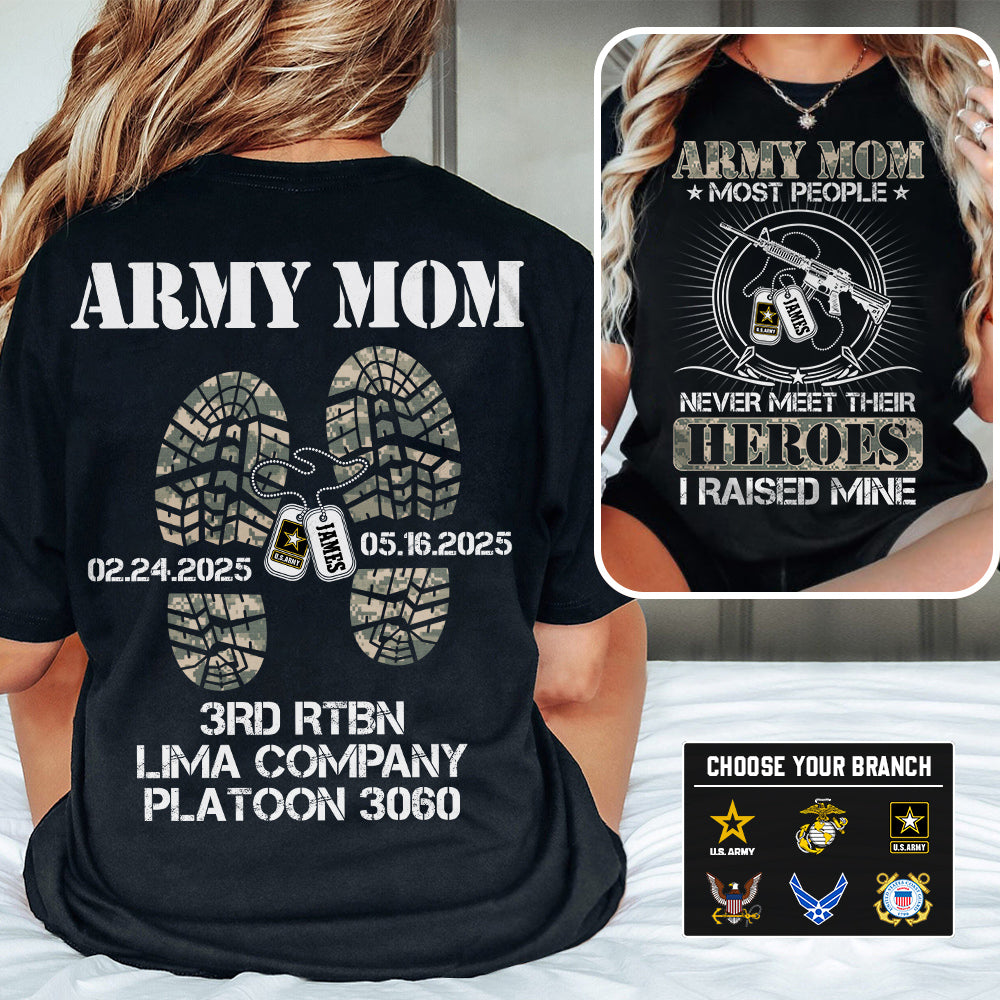 Military Mom Dad Most People Never Meet Their Heroes I Raised Mine Custom Shirt For Military Family Member Shirt H2511 Trna