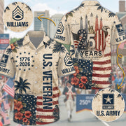 America 250th Anniversary 1776-2026 Vintage Hawaiian Shirt Version 2 For Veteran Custom All Branches H2511 Trna