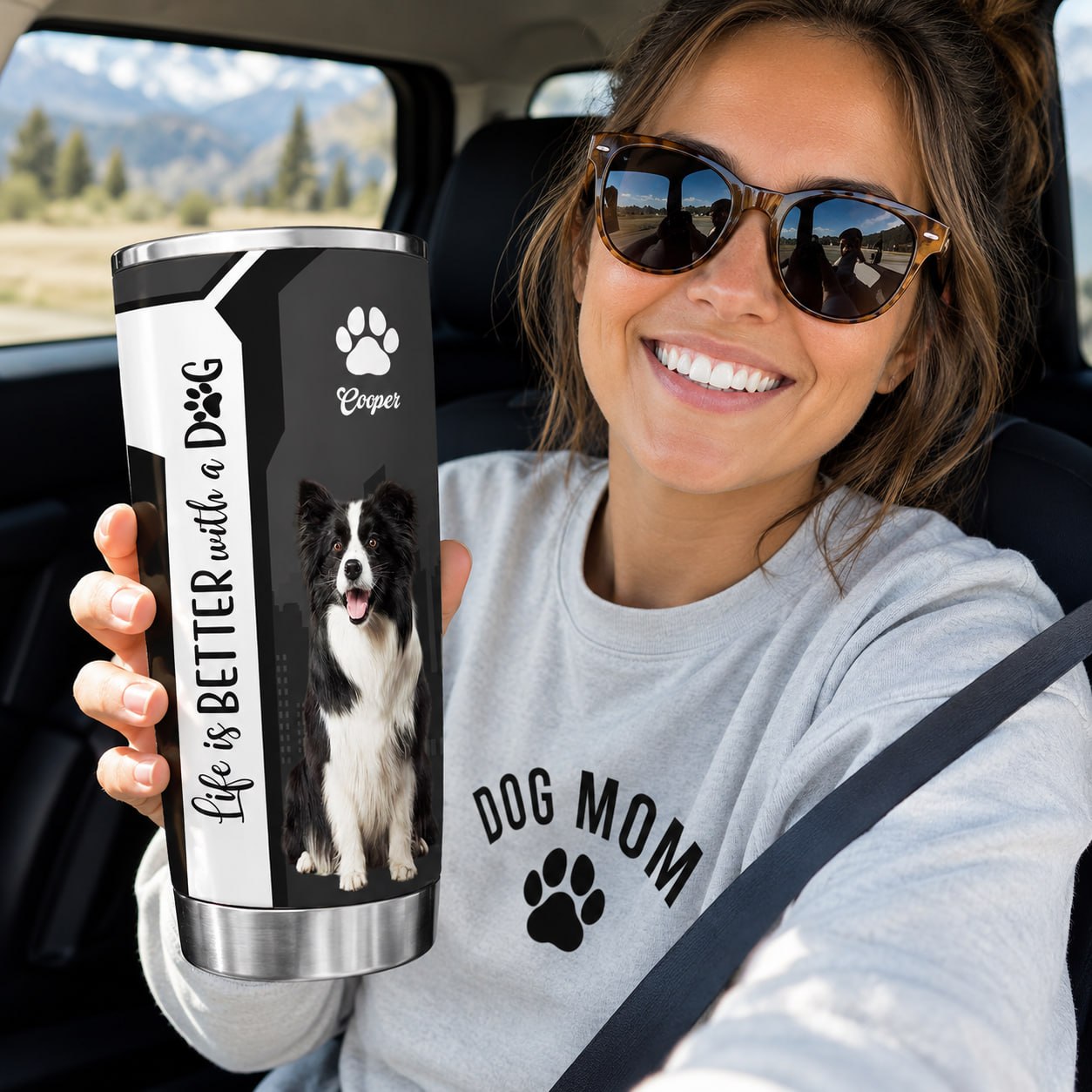 Personalized Life Is Better With A Dog Tumbler Custom Photo Dog Gift For Dog Lovers T1807 VH01