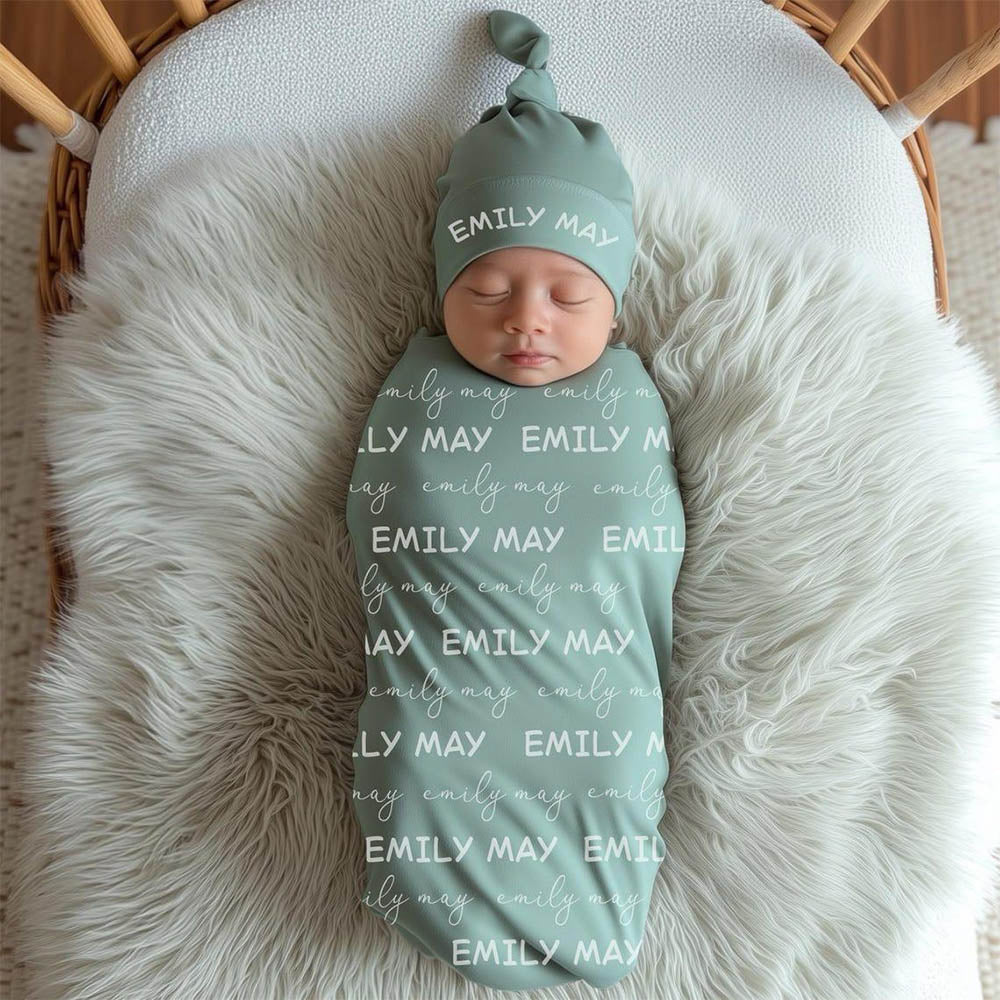 Custom Baby Blanket with Name, Personalized Name Blanket, Newborn Hospital Blanket, Custom Baby Gift, Baby Name Swaddle Pt99