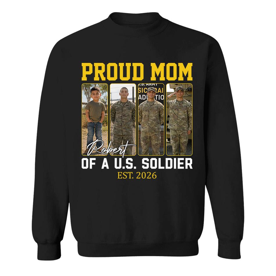 Proud Mom Of A US Soldier Custom Soldier Photo Military Journey Timeline Shirt For Proud Mom Dad Military Family H2511 Trna