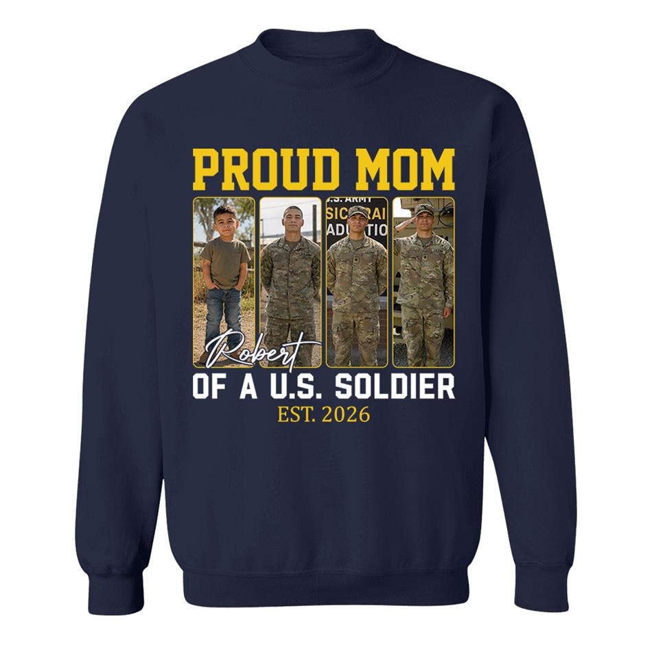 Proud Mom Of A US Soldier Custom Soldier Photo Military Journey Timeline Shirt For Proud Mom Dad Military Family H2511 Trna