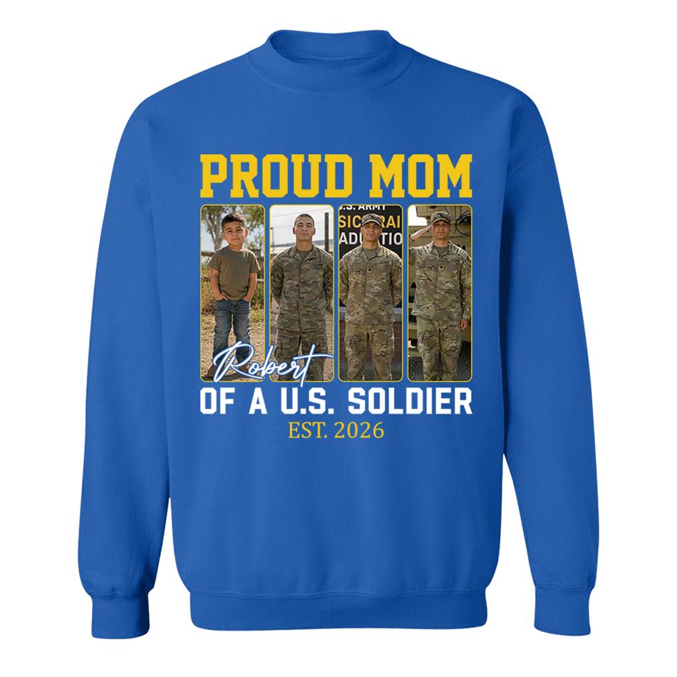 Proud Mom Of A US Soldier Custom Soldier Photo Military Journey Timeline Shirt For Proud Mom Dad Military Family H2511 Trna