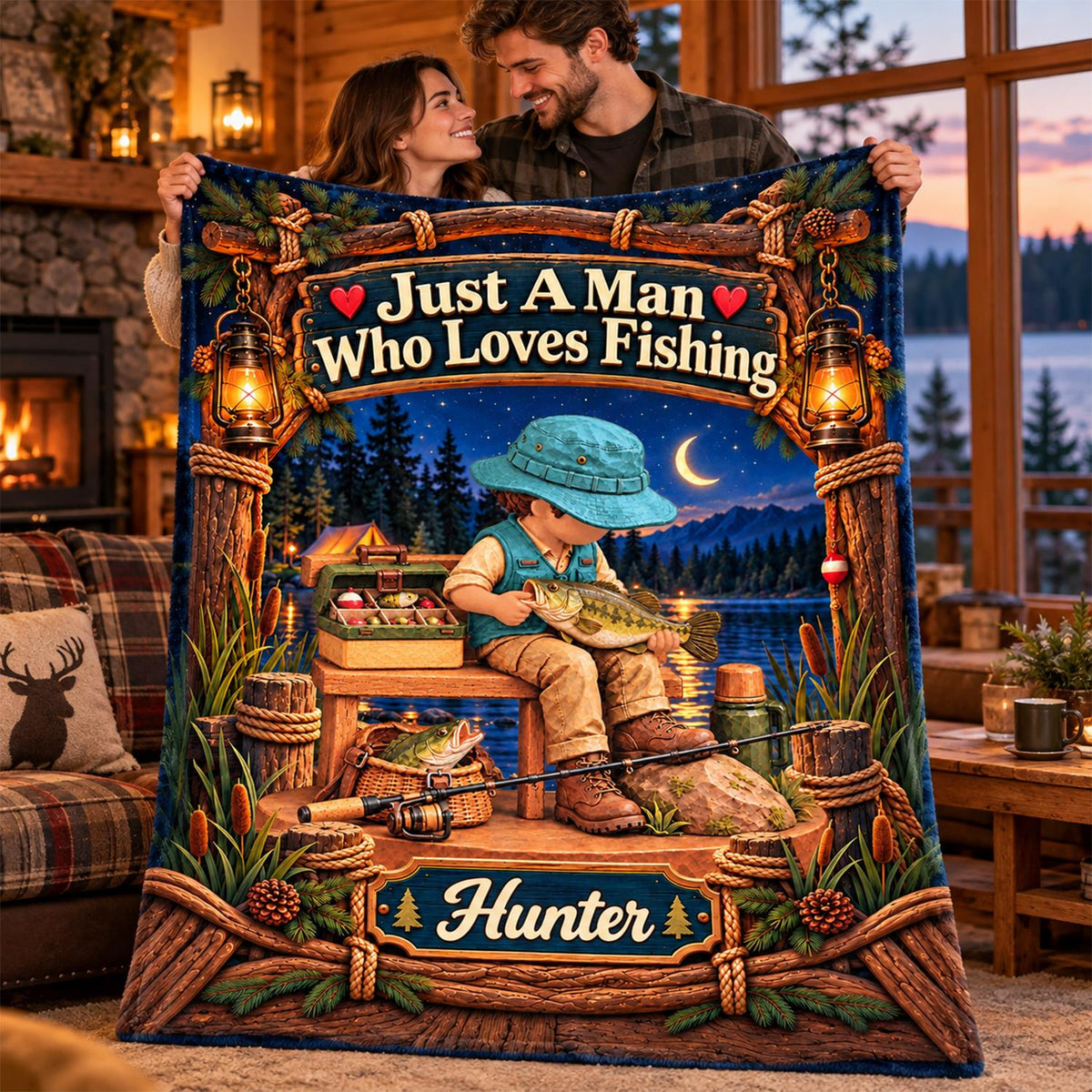 Just A Boy Who Loves Fishing - Personalized Fishing Blanket - Custom Name Gift - Gift For Fishing Lover A2110 Hv01 TL06