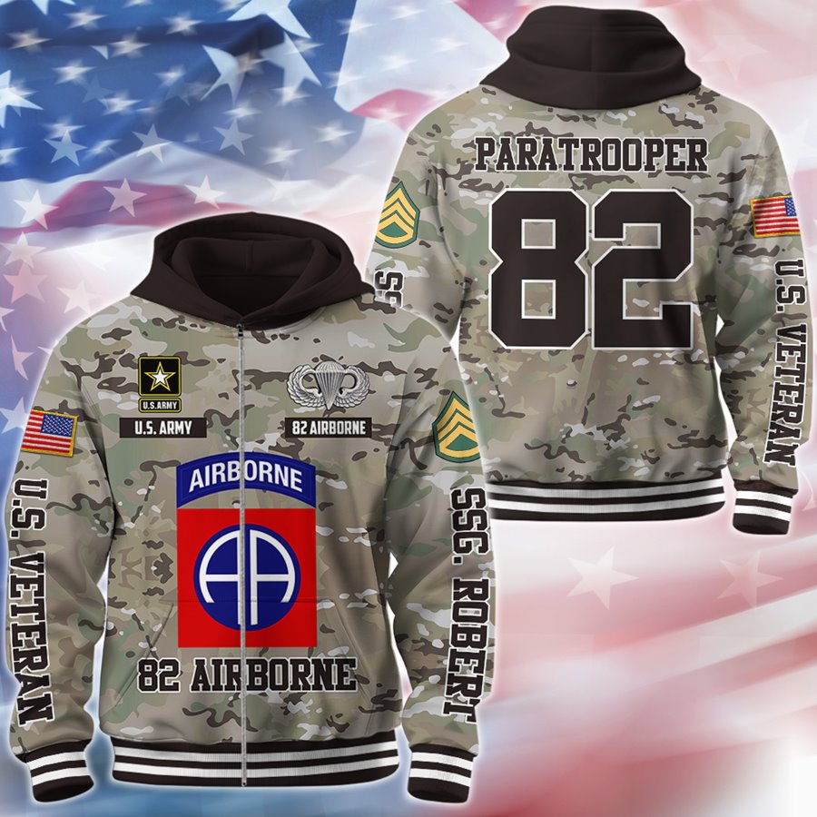 Personalized All Branches Baseball Jacket Camouflage Gift For Veteran Custom Badges Rank H2511 Trna
