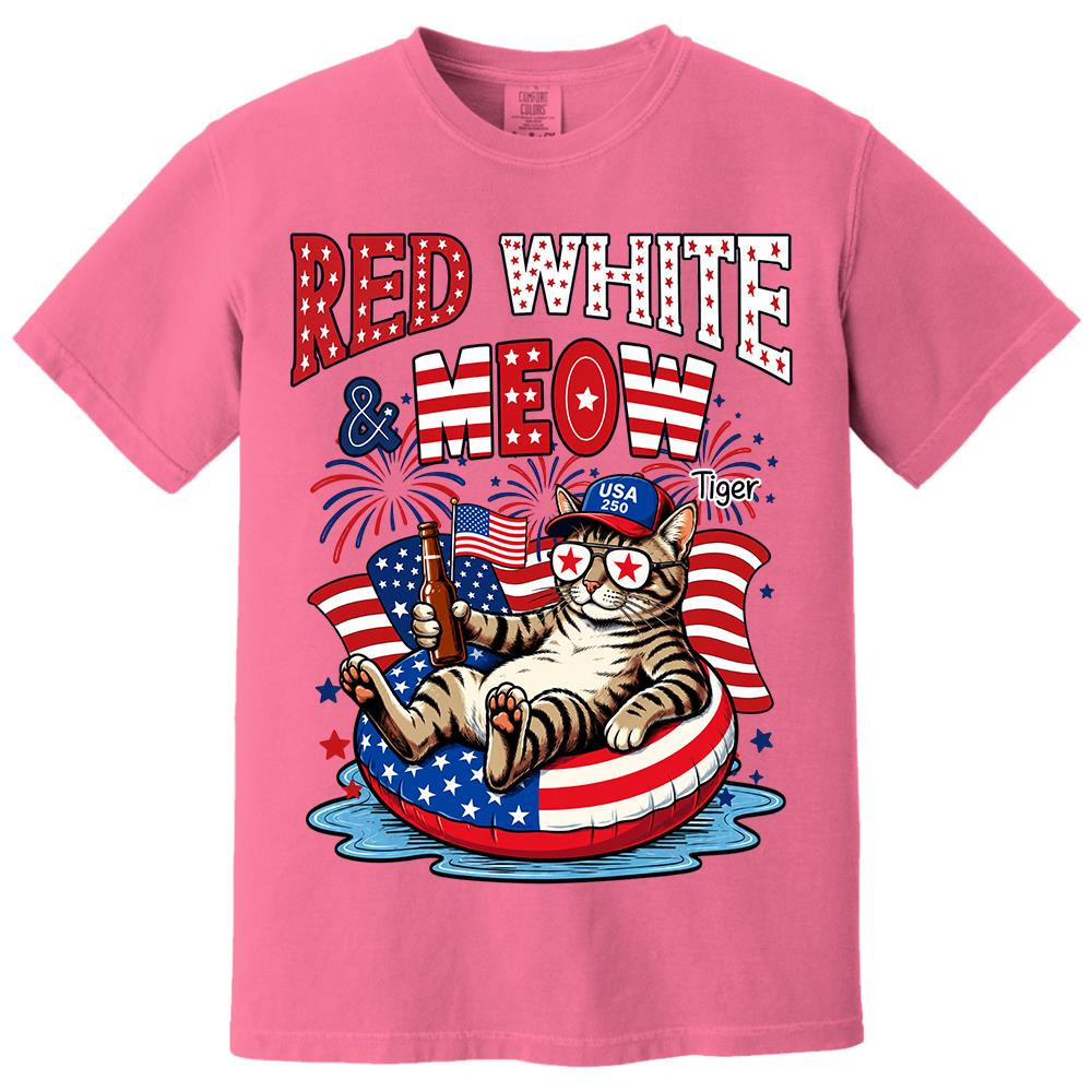 Red White Meow, Custom Photo Pet Shirt, America 250th Anniversary Gifts For Dog Cat Lovers, Dog Dad And Mom, Cat Owners T1807 Hv01 