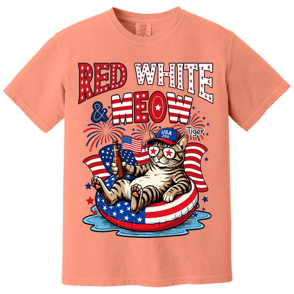 Red White Meow, Custom Photo Pet Shirt, America 250th Anniversary Gifts For Dog Cat Lovers, Dog Dad And Mom, Cat Owners T1807 Hv01 