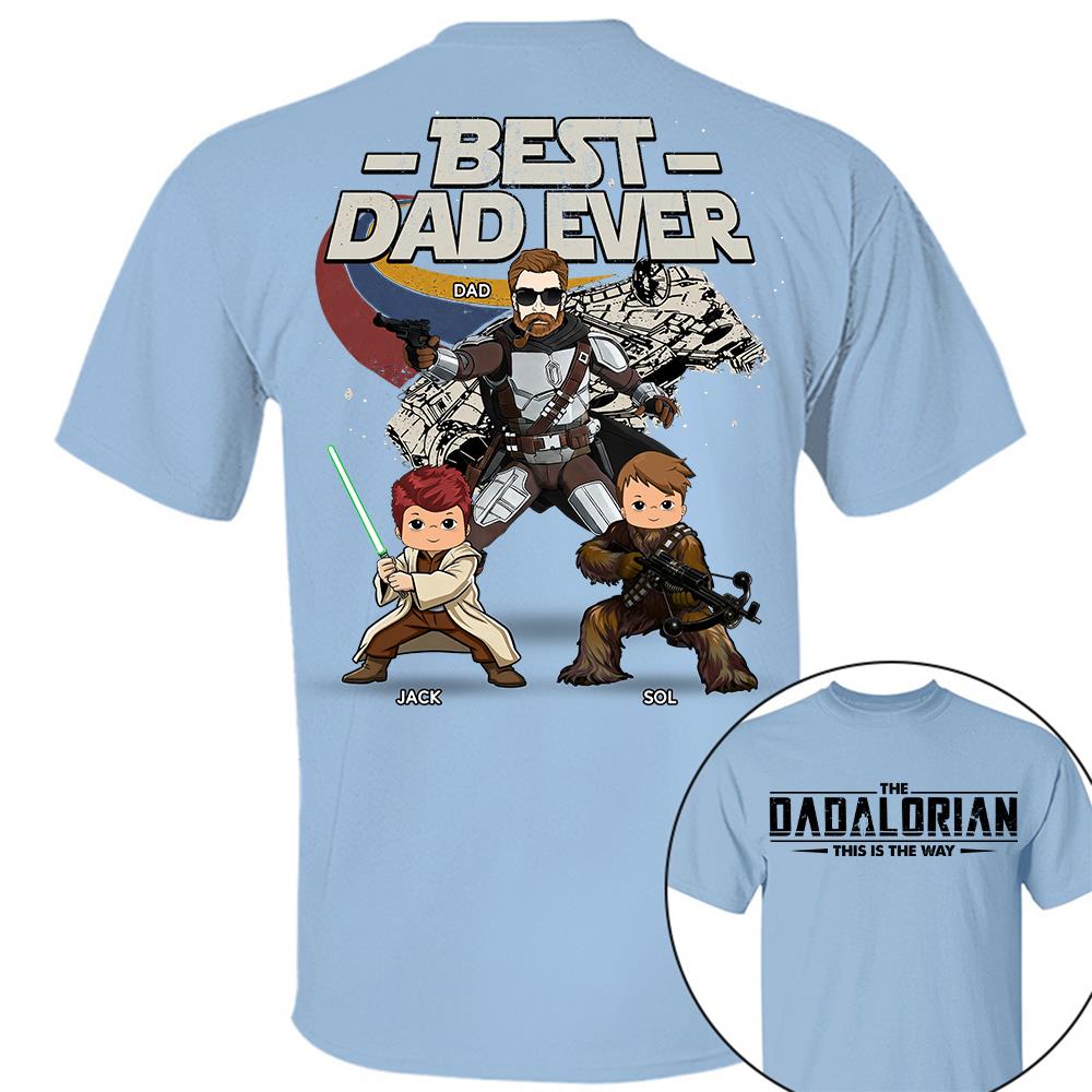 The Dadalorian - Best Dad Ever - Personalized Shirt Gift For Dad Mom Custom Nickname With Kids Na02 Hv01
