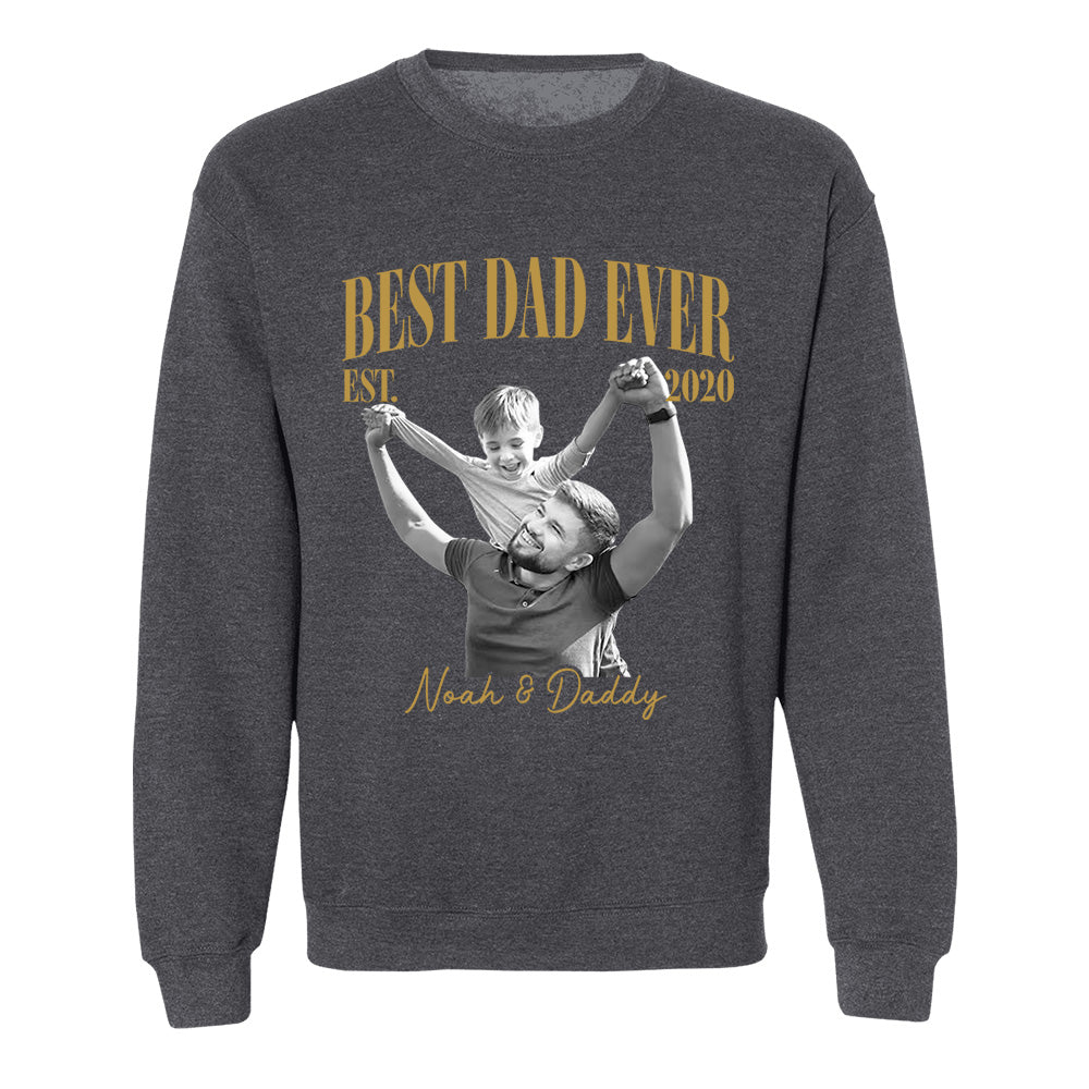 Best Dad Ever Vintage Photo Shirt, Personalized Dad Picture Shirt With Kids Photo, Father's Day Shirt, New Dad Gift MI209 VH01
