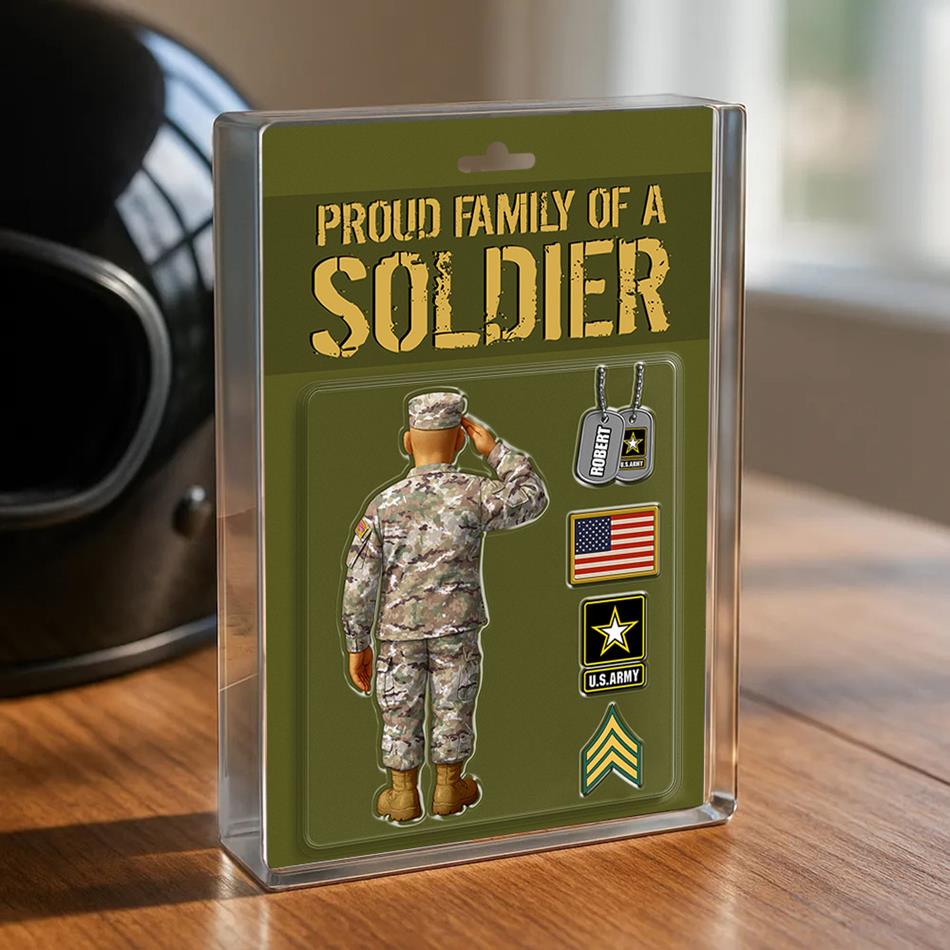 Proud Family Of A US Soldier Custom Acrylic Block Plaque Gift For Military Family H2511 Trna
