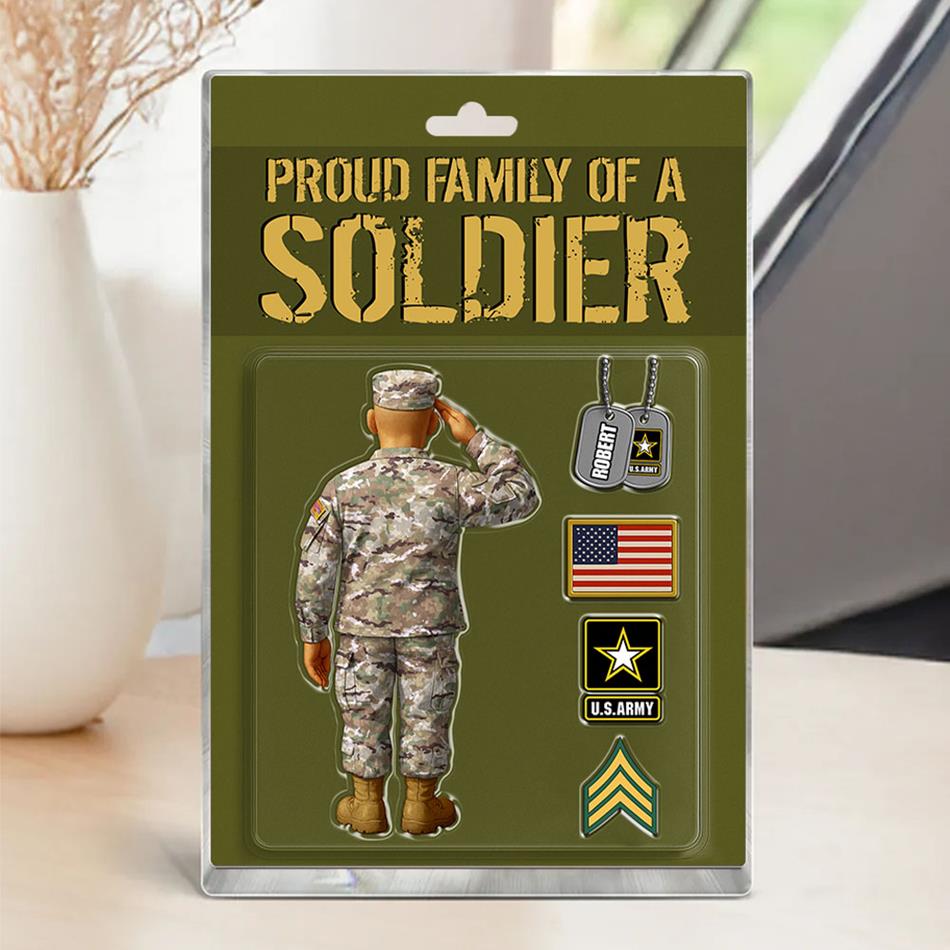 Proud Family Of A US Soldier Custom Acrylic Block Plaque Gift For Military Family H2511 Trna