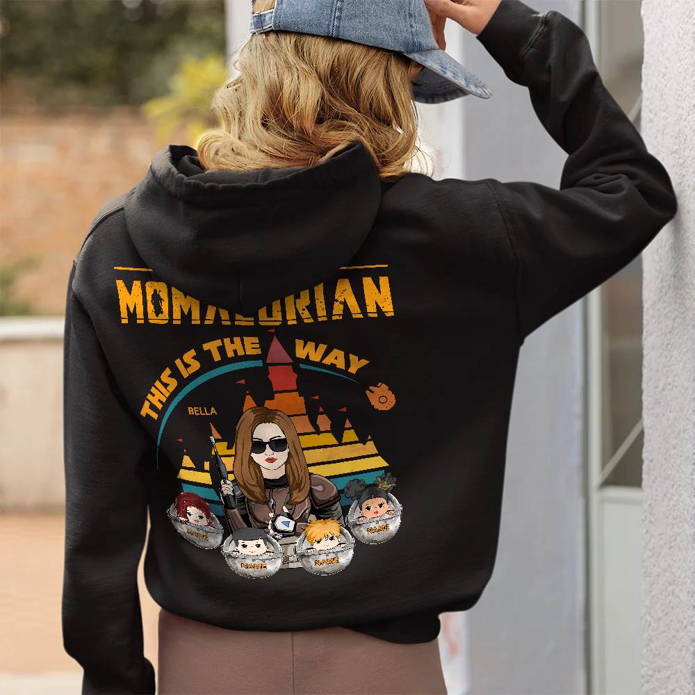 The Momalorian This Is The Way - Personalized Back Print Shirt Custom Nickname With Kids Gift For Mom