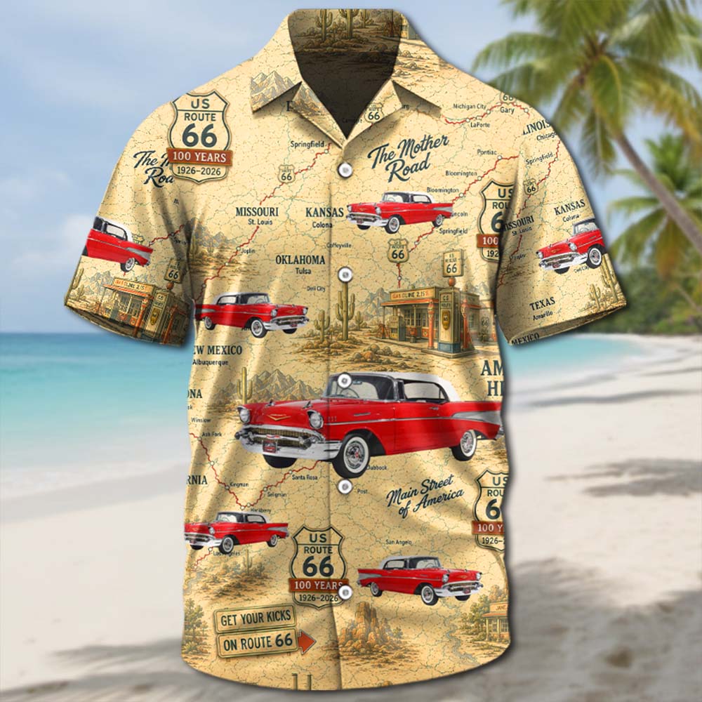 Celebrate 100 Years of Road Route 66 - This Is How I Roll - Custom Vehicle Photo Upload Car Route 66 Hawaiian Shirt A2110 Pt99
