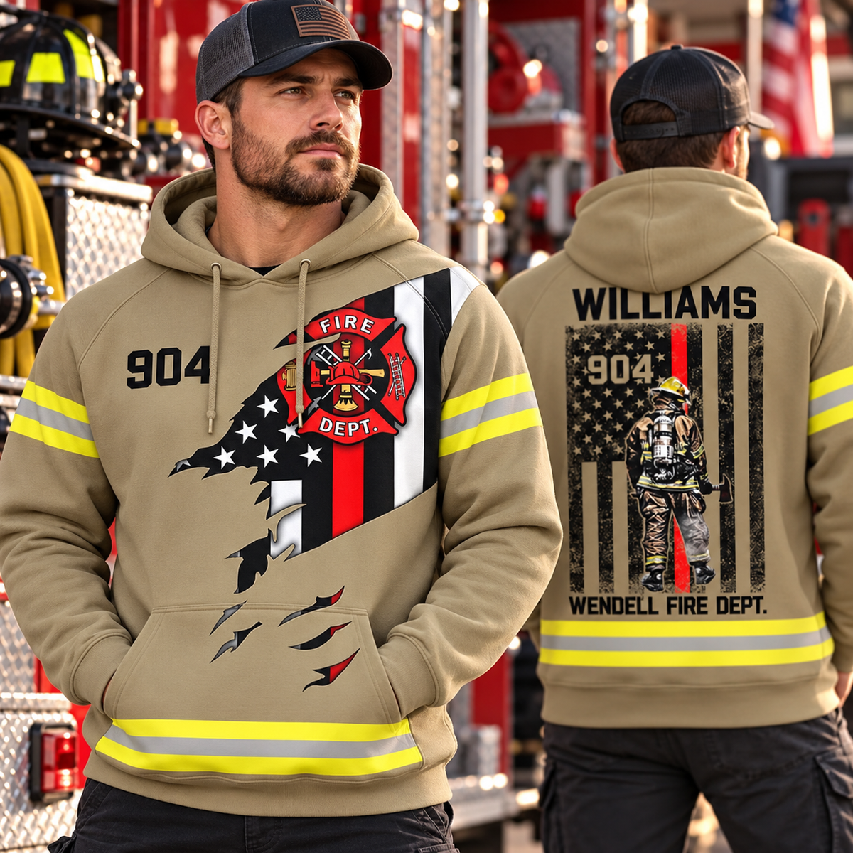 Firefighter Custom Uniform All Over Print Shirt Gift For Firemen H2511