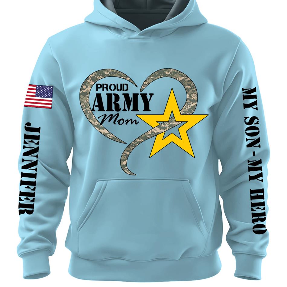 Proud Army Mom Sister Grandma Camouflage Heart Custom Shirt Hoodie For Proud Military Family Mom Sister Grandma H2511 Trna