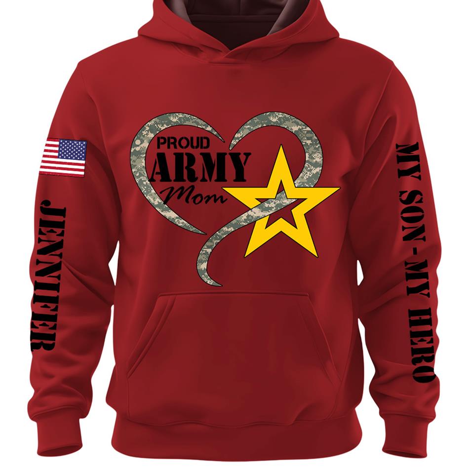 Proud Army Mom Sister Grandma Camouflage Heart Custom Shirt Hoodie For Proud Military Family Mom Sister Grandma H2511 Trna