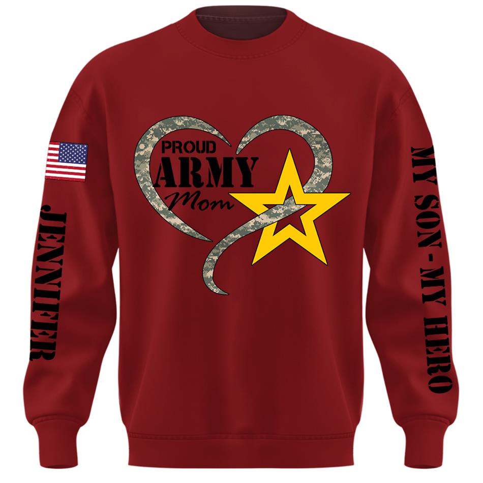 Proud Army Mom Sister Grandma Camouflage Heart Custom Shirt Hoodie For Proud Military Family Mom Sister Grandma H2511 Trna