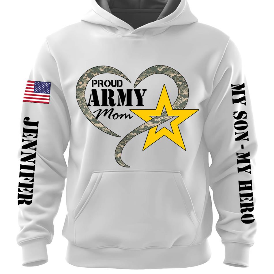 Proud Army Mom Sister Grandma Camouflage Heart Custom Shirt Hoodie For Proud Military Family Mom Sister Grandma H2511 Trna