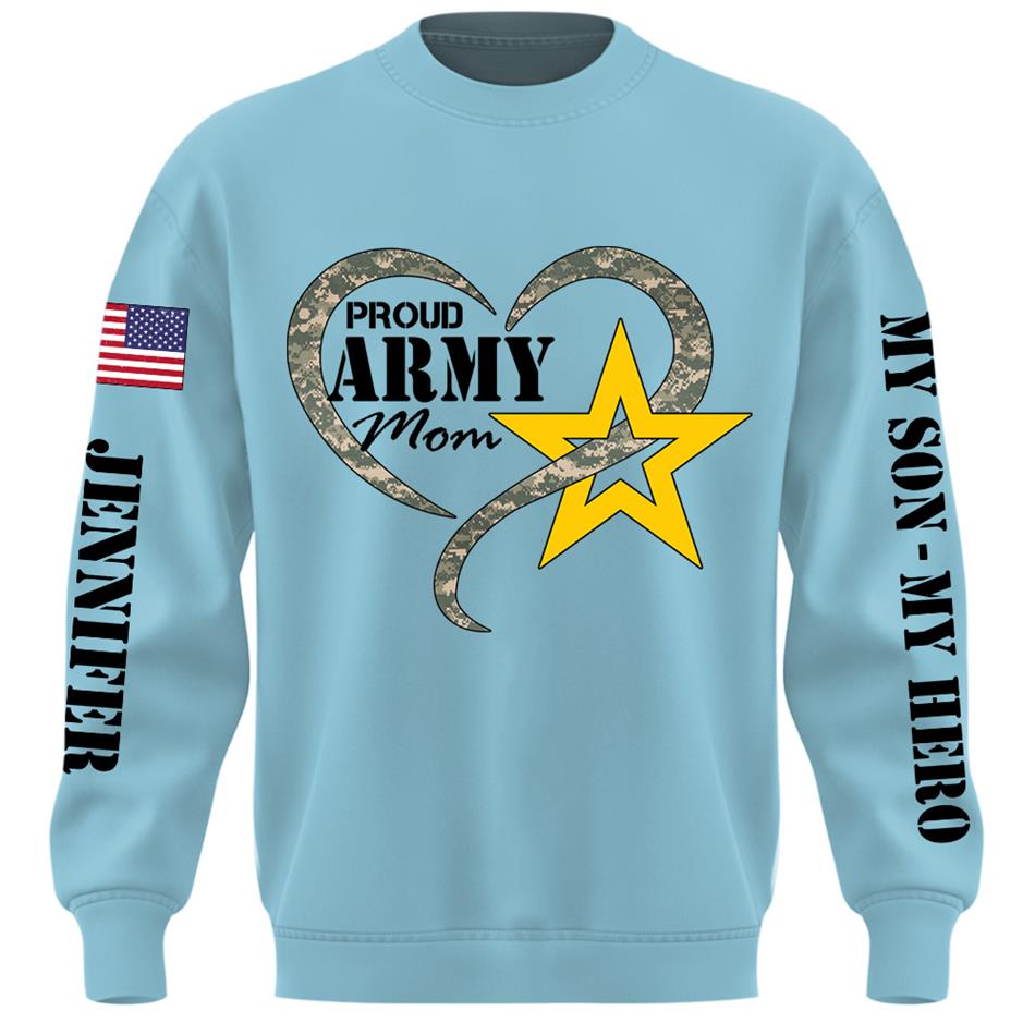 Proud Army Mom Sister Grandma Camouflage Heart Custom Shirt Hoodie For Proud Military Family Mom Sister Grandma H2511 Trna